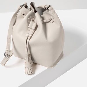 Zara Soft Tassel Bucket Bag